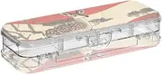 Duiker Mountain Red Plastic Pencils Box Clear Double-Deck Pens Case Hard For Kids With Snap And Lid