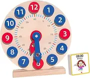 ERINGOGO 1set Boys and Girls Clock Toy Learning Educational Tool for Toddlers Cartoon Design Safe Natural Wood Material for Kindergarten Early Learning
