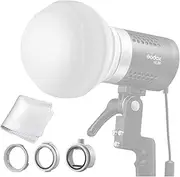 Godox ML-CD15 Diffusion Dome Kit with 3 adapters, Flash Diffuser Light, Compatible for Godox V1 Series & ML30 ML60 & AD200 AD200PRO & Other Godox Mount Lights