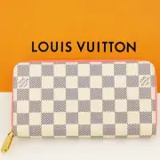 Louis Vuitton Zippy Wallet Long With Coin Purse Damier Azur Rose Papaya Pink N60