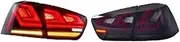 LED RGB Taillights Assembly Compatible For Mitsubishi Lancer EVO X 2008-2020 Colorful DRL Smoke Lens Rear Lamps(Smoke)