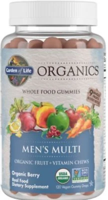 Garden of Life Organic Whole Food Gummy Multivitamin for Men-Berry (120 Gummies)