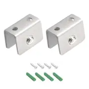 2Pcs 27mm Glass Shelf Bracket Holder Stainless Steel Clips Clamp 6-8mm Thickness
