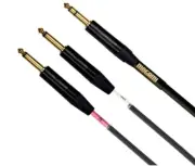 Mogami Gold Insert TS Straight TRS Male Plug to Dual 1/4" Gold Contact 2' 12' 25