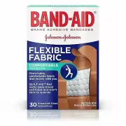 Band Aid Flexible Fabric Adhesive Bandages Comfortable Protection 30ct Pack of 6