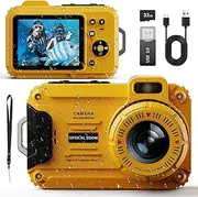 Underwater Camera, 48MP Digital Camera Underwater with 32GB TF Card, 2.8" IPS Screen 33FT Waterproof, 6X Optical Zoom, Dustproof Shockproof for Snorkeling, Surfing, Rafting