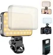 Selfie Light with Soft Diffuser & Built-in Stand, Rechargeable Fill Light for Phone iPhone Android iPad Laptop for Makeup TikTok Selfie Vlog