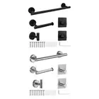 5 Pieces Bathroom Hardware Accessories Set Towel Rack Paper Holder Hook Adhesive