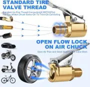 2pc Brass Air Chuck Threaded Tire Inflation Hose Adapter Locking Tire Nozzle