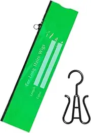 Tuxxjzm Wig Travel Bag, Wig Storage Bags with Hanger, Portable Wig Holder, Hairpieces, Ponytail Bundles, Storage, Portable Wig Holder, Lightweight, PVC dust bag medium green + hook, Siehe