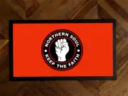 Northern Soul Keep The Faith - Orange bar runner mat - Home