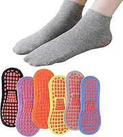 [JHFGO] Pilates Socks Grips Socks Non Slip Yoga Socks with Grip for Women Pilates Reformer Anti Skid Yoga Grip Socks.for Yoga Barre Dance Ballet Workouts One Size Assorted Colors Grippy Socks(5 pairs)