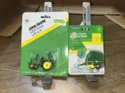Ertl 1/64 John Deere 6200 W/Rops Tractor and Round Hay Baler New On Card