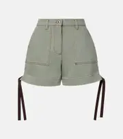[Loewe] Loewe High-rise cotton cargo shorts UK 16 green