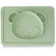 Plum Silicone Suction Plate Olive Panda