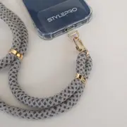 Libere Cross Body Phone Strap with iPhone clear case, Agadir Taupe [Colour: Grey] [To Fit: iPhone 12]
