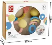 Hape Rattle & Teether Collection | 3-Piece Rattle & Teething Set for Babies S...