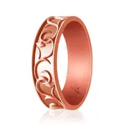 Silicone Wedding Flower Ring - Rose Gold by ROQ for Women - 11 mm Ring