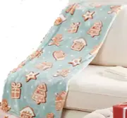 Kringle Express Oversized Gingerbread Printed Holiday Throws