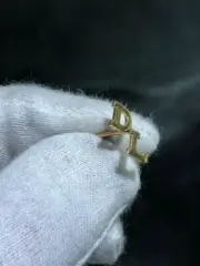 14k Yellow Gold DL Initial Tie Pin Design Suit Pin, Shirt Pin 0.5 Grams Gift