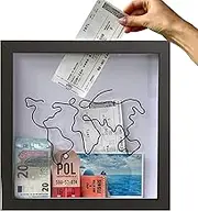 Adventure Archive Box, Travel Tickets Box, Holiday Keepsakes Ticket Box Display, Fund Frame Money Box, Memento Frame, Valentine's