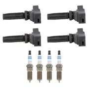Denso 4 Ignition Coil 4 Bosch Platinum Spark Plugs Kit For Ford Explorer 2.3 L4