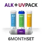 6 Month Alkaline Ultraviolet Reverse Osmosis Replacement Filter Set – 4 Filters
