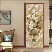 Door Stickers 3D Door Stickers Home Decor Living Room Bedroom Door Decoration Creative Removable Self-Adhesive Wallpaper (Size : 77x200cm)