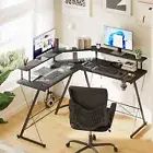 Gaming Desk L Shaped Desk, Corner Desk Metal Frame Sturdy Computer Desk