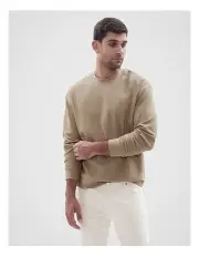 [Unison] Pique Long Sleeve Pullover in Camel