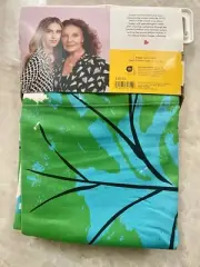 NWT DVF x Target Geranium Leaf Green Blue Sateen Shower Curtain Home Bath Decor