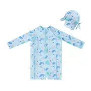 Big Softiies-2 Pc Swimsuit & Hat-Whale
