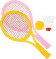 DECOMELODY Badminton Tennis Rackets Set for Boys and Girls Boys and Girls Badminton Racket Toy Elastic Net Lightweight Compact Fun Sports Equipment Random Colors