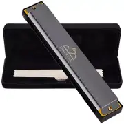 Blues Harmonica 24 Hole C Key with Case, Mouth Organ Harp, Diatonic Harmonica...