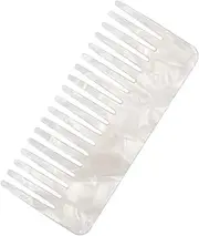 Hair Comb Detangling Wide Tooth for Women - Tortoiseshell White Miss Massage Comb for Curls - Teasing Decor Fashionable Home Vinegar Plate