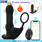Thrusting Anal Plug Penis Cock Ring Testicle Vibrator Prostate Massager Sex Toys