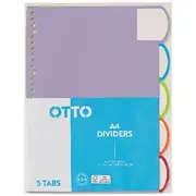 Otto A4 5 Tab Index Dividers Matte Laminate FSC