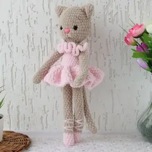 Amigurumi cat crochet PATTERN ballerina doll Kitten stuffed animal plush