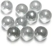YuanHolumid 20Pcs Clear Glass Marbles Solid Marble Beads Marbles Games Bouncing Ball Pinball Machine for Vase Fish Tank Filler Home Decor, Dice and Marble Games, Sports and Outdoor Play (10mm)