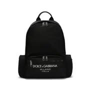 [Dolce & Gabbana] Dolce & Gabbana Logo-stamp Zipped Backpack ONE SIZE BLACK