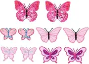 EPIGEIST 10pcs Pink Embroidery Applique Patches Sew Cloth Stickers for DIY Sewing Vibrant Color for Clothing Repair and Decoration