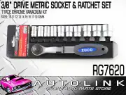 PK TOOLS 3/8” DRIVE METRIC SOCKET & RATCHET SET SIZES 10 TO 22mm 11 PIECE RG7620