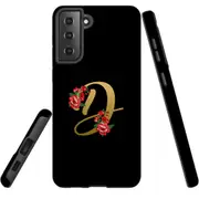For Samsung Galaxy S22+ Plus Case, Armour Cover, Embellished Letter D