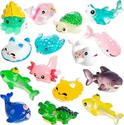 26 Pcs Miniature Ocean Themed Resin, Animals Figurines Aquarium Ornaments Ocean Mini Sea Animals Figures for Fish Tank Decorations Birthday Party Favor Garden Fairy Accessory
