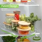 Refrigerator Turntable Organizer Rectangular Fridge Organizer Storage 360 Degree