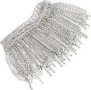 MINAOLULUS Rhinestone Chain Fringe Trim Tassel Decorative Chain Accessory for Clothing DIY Crafts Durable and Versatile Sewing for Fashion Design and
