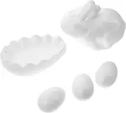 KICHOUSE Easter Activity Kit Hand-Painted Foam Craft Unfinished White Ornament Kids Art Supplies Festive Home