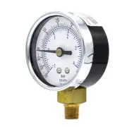 Dry Lower Mount Vacuum Gauge with 2" Dial, 30" Hg VAC/60 PSI), 1/8" Male NPT