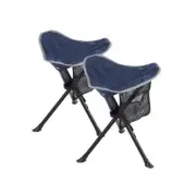 Pack Folding Trippod Stool Lightweight, Portable 3 Legged Tripod Chairs 2 Blue
