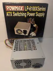 New In Box Powmax LP-6100X Series ATX Switching Power Supply Intel P4 AMD Athlon